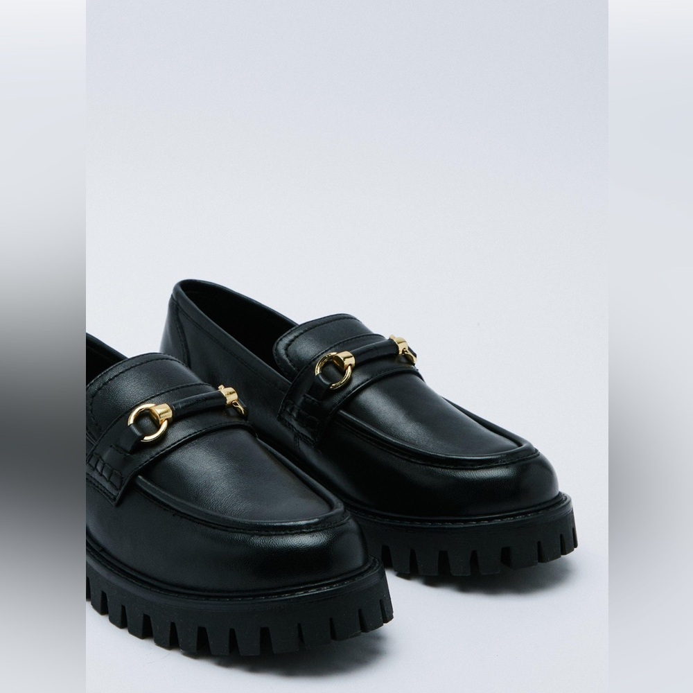 Nasty Gal real leather pennyloafers. Sz 9 black.